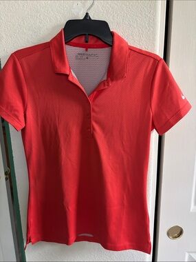 Nike Women’s Red Button-Down Polo Shirt